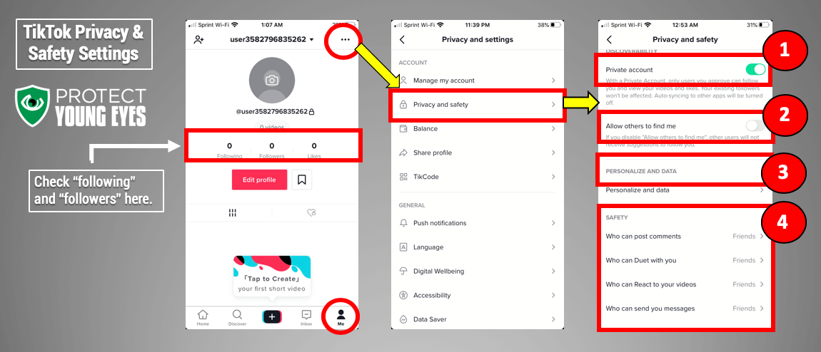 Parent controls on TikTok